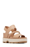 Sorel Joanie Iv Slingback Platform Wedge Sandal In Honest Beige/ Bleached Ceramic