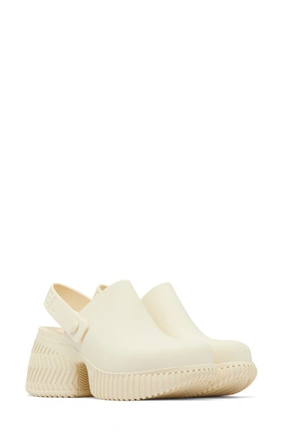 Sorel Ona Streetworks Slingback Platform Clog In Honey White,sea Salt