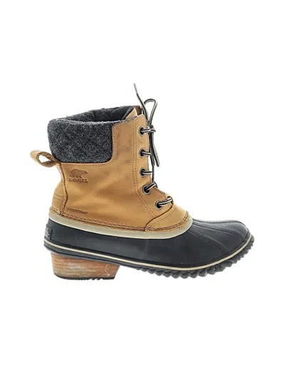 Pre-owned Sorel Rain Boots In Tan