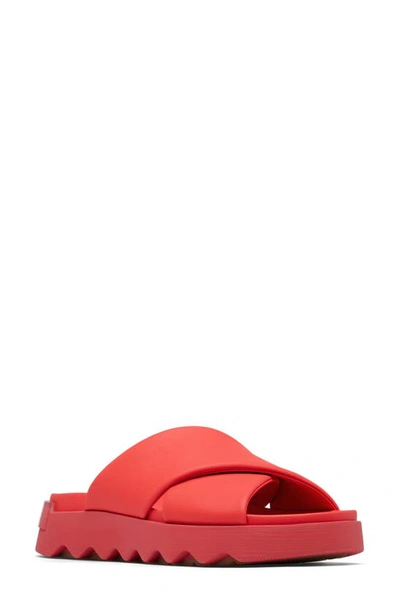 Sorel Vibe Slide Sandal In Red Glo/ Gum 16