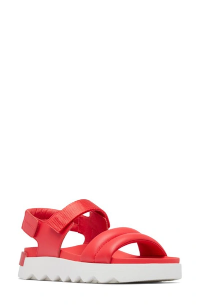 Sorel Viibe Slingback Sandal In Red Glo/white