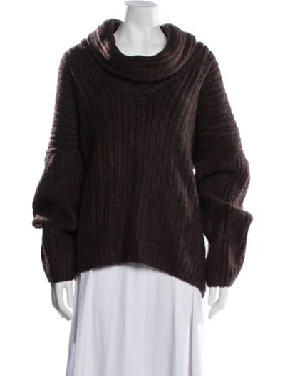 Pre-owned Source Unknown Cowl Neck Sweater In Burgundy