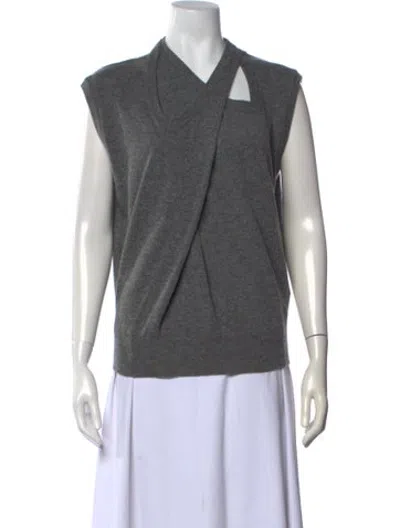 Pre-owned Source Unknown V-neck Sweater In Grey