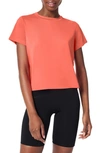 Spanx Butter Boxy Performance T-shirt In Cardinal Coral