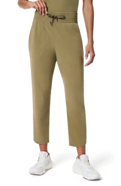 Spanx Out Of Office High Waist Crop Tapered Pants In Tuscan Olive