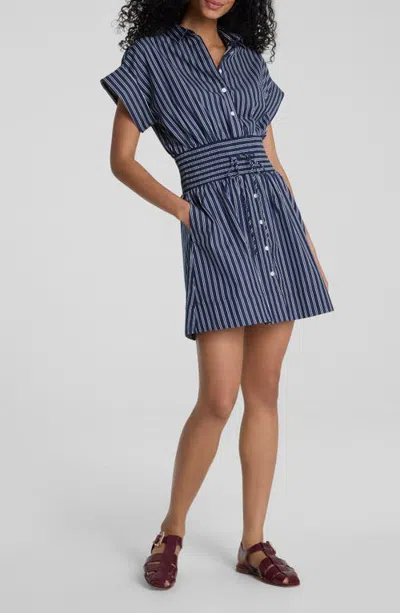 Spanx ® Pinstriped Supima Cotton Minidress In Blue
