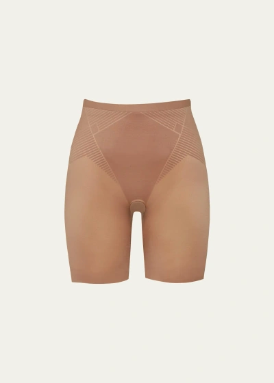 Spanx Thinstincts 2.0 Mid-thigh Shorts In Cafe Au Lait