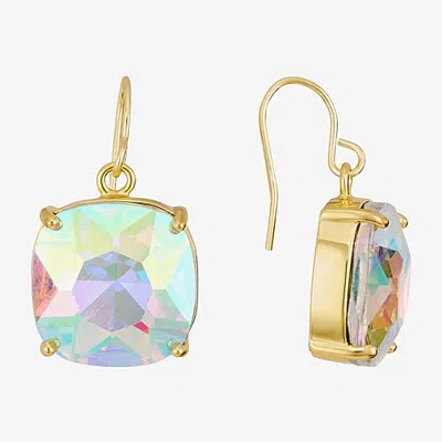 Sparkle Allure Womens Multi Color Crystal 14k Gold Over Brass Drop Earrings In Yellow