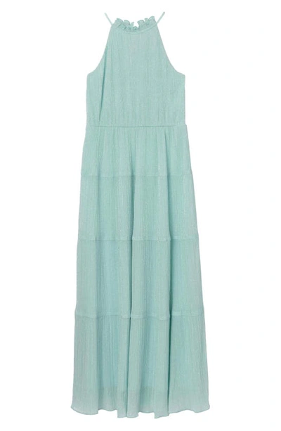 Speechless Kids' Metallic Tiered Maxi Dress In Mint