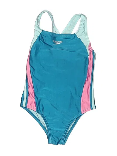 Pre-owned Speedo Kids' One Piece Swimsuit In Teal