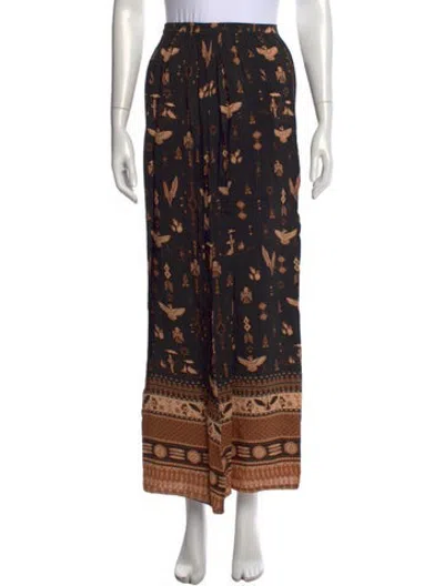 Pre-owned Spell Graphic Print Long Skirt In Black