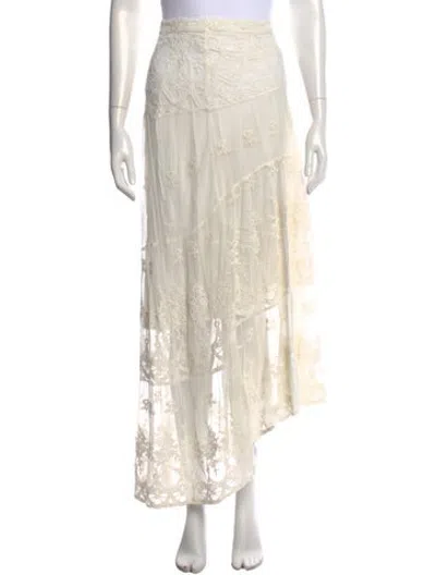 Pre-owned Spell Lace Pattern Long Skirt In Neutrals