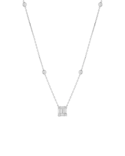 Sphera Milano Silver Cz Cluster Pendant Necklace In Metallic