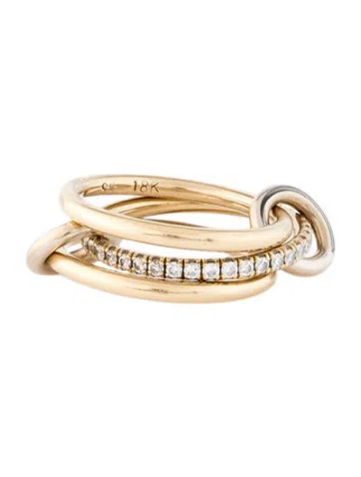 Pre-owned Spinelli Kilcollin 18k Diamond Sonny Rolling Ring In Multicolor