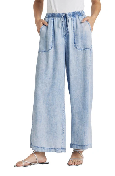 Splendid Angie Lyocell Palazzo Pants In Bleached Indigo