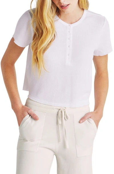 Splendid Bethany Thermal Short Sleeve Henley In White