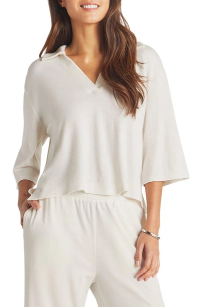 Splendid Brooke Johnny Collar Top In Moonstone