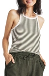 Splendid Candice Stripe Linen Blend Crop Tank In Green