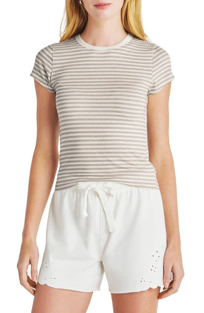 Splendid Candice Stripe Linen Blend T-shirt In Fawn Stripe