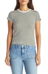 Splendid Candice Stripe Linen Blend T-shirt In Olive Stripe