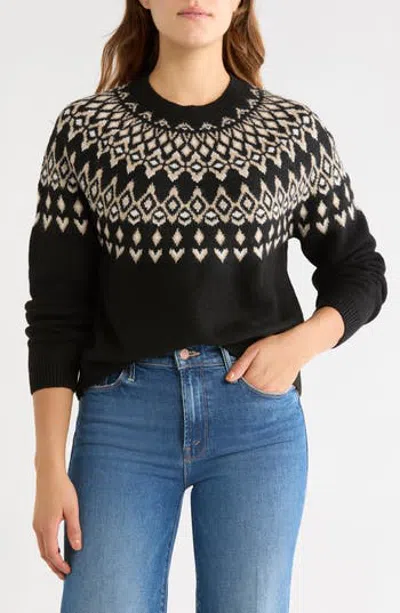 Splendid Fair Isle Sweater In Black