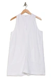 Splendid Mary Sleeveless Chambray Shift Dress In White