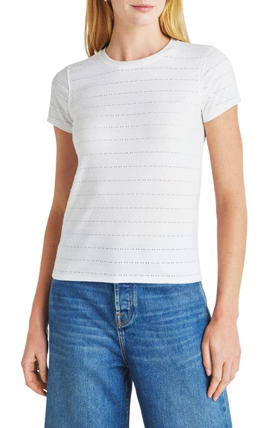 Splendid Palmer Pointelle Stripe T-shirt In White