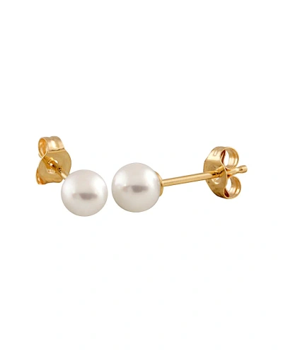 Splendid Pearls 14k 4-5mm Akoya Pearl Studs In Gold