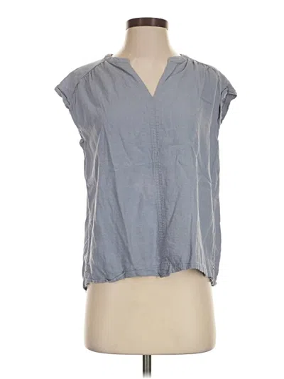 Pre-owned Splendid Short Sleeve Blouse In Gray