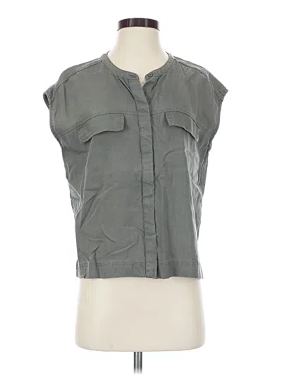 Pre-owned Splendid Sleeveless Button Down Shirt In Gray