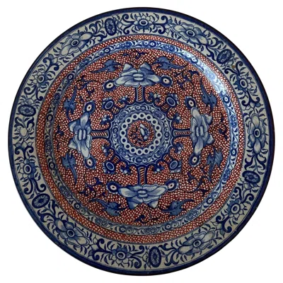 Pre-owned Spode Antique English Single Clobberware Ironstone Plate In Black