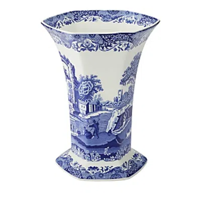 Spode Blue Italian Hexagonal Vase In Blue/white