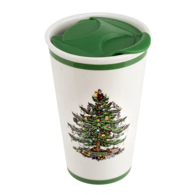 Spode Christmas Tree Travel Mug In Green,multi