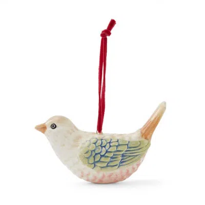 Spode Morris & Co Bird Ornament In Green