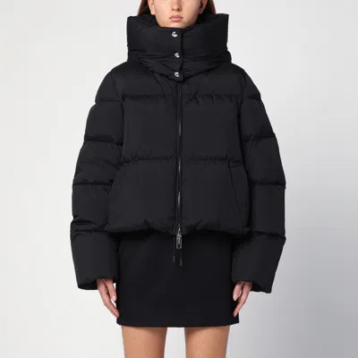 Sportmax Black Waterproof Technical Fabric Down Jacket In Grey