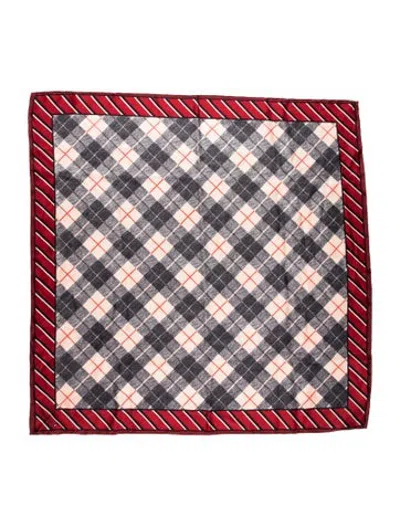 Pre-owned Sportmax Plaid Print Scarf In Red