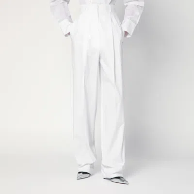 Sportmax Wide White Cotton Trousers