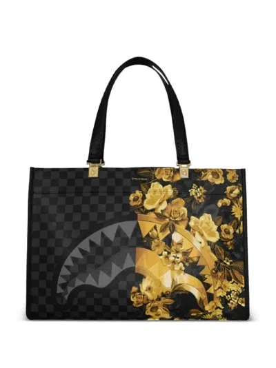 Sprayground Billionaire Bloom Tortuga Tote Bag In Black