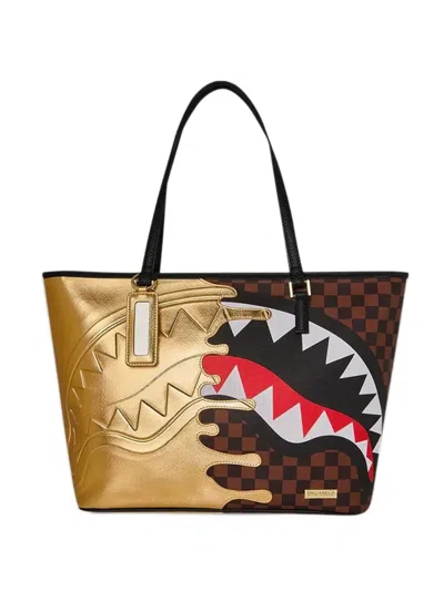 Sprayground Golden Dynasy Tote Bag In Brown