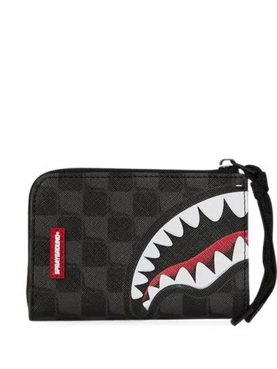Sprayground Sharks In Paris Balloon Check Wallet In Grey