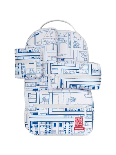 Sprayground X Frank Lloyd Wright Graphic-print 3d Backpack In Blue