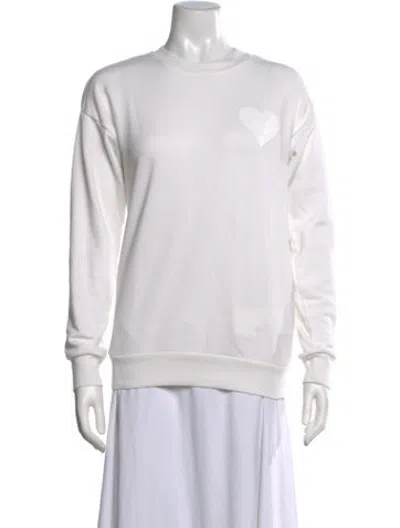 Pre-owned Sprwmn Graphic Print Crew Neck Sweatshirt In Gold/white