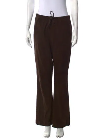 Pre-owned Sprwmn Lamb Leather Flared Pants In Brown