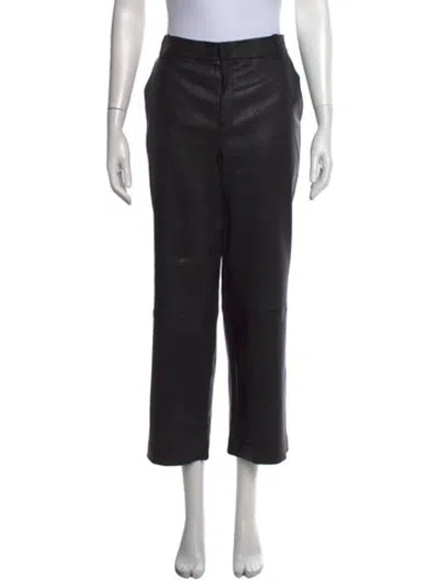 Pre-owned Sprwmn Lamb Leather Straight Leg Pants In Black