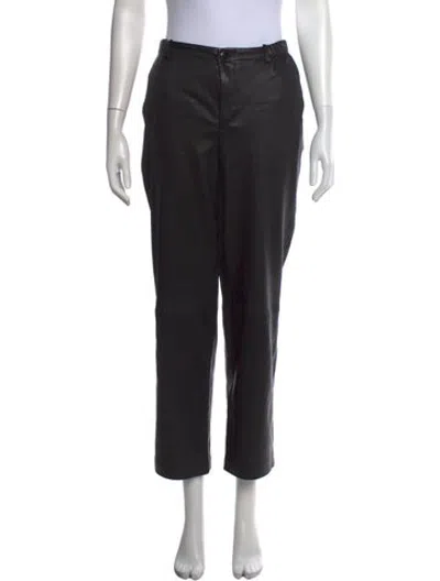 Pre-owned Sprwmn Lamb Leather Straight Leg Pants In Black