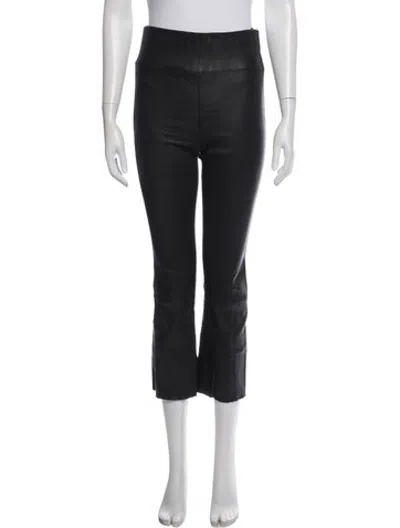 Pre-owned Sprwmn Leather Flared Pants In Black