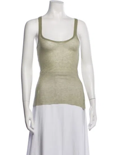 Pre-owned Sprwmn Scoop Neck Sleeveless Top In Green