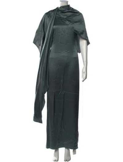 Pre-owned Srg Silk Long Dress In Green