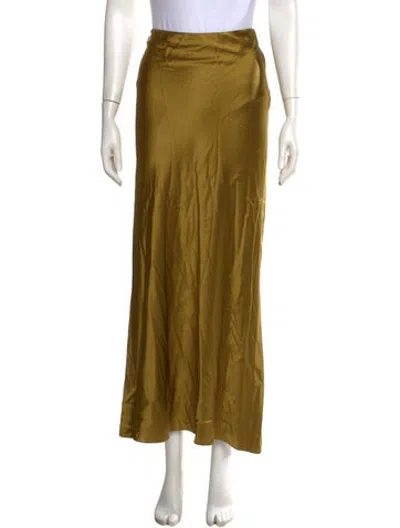 Pre-owned Srg Silk Long Skirt W/ Tags In Green