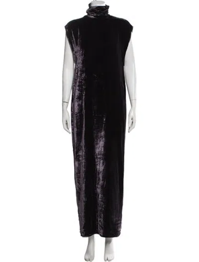 Pre-owned Srg Velvet Long Dress In Black